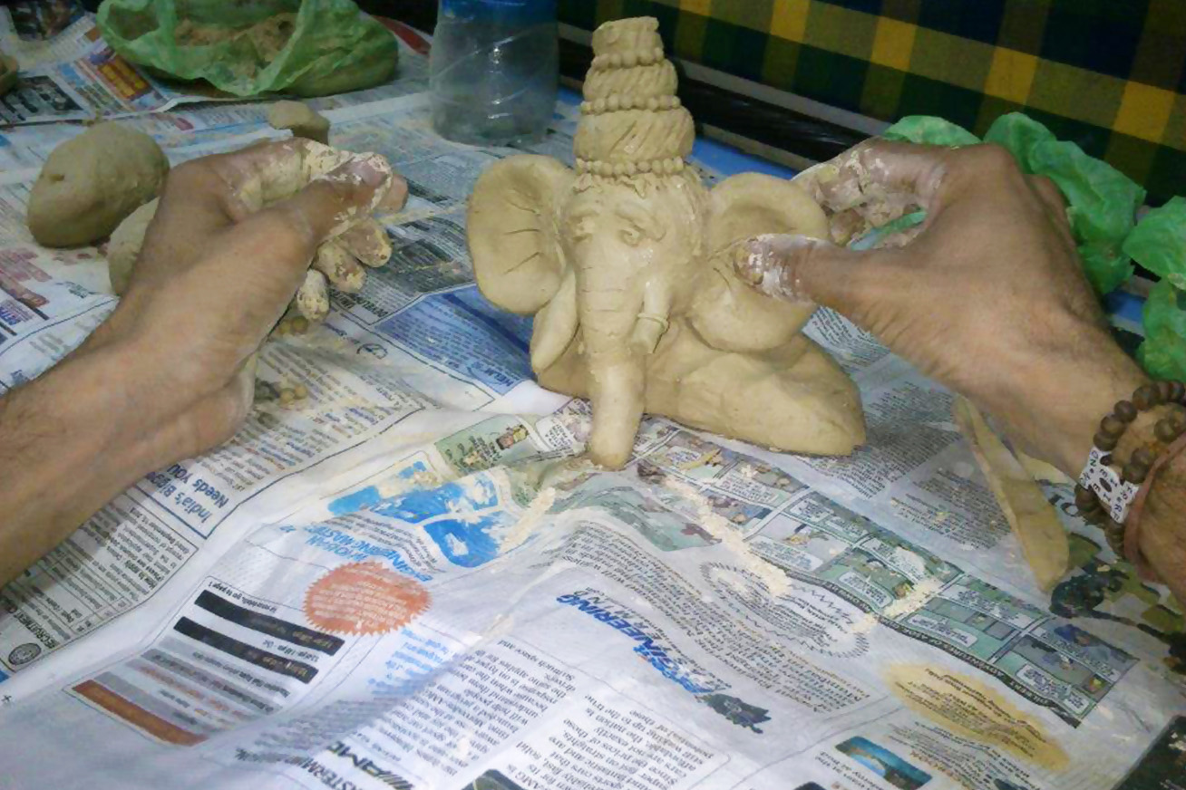 Making of Eco-Friendly Ganesha through Clay Modelling - Jalsa Celebrations